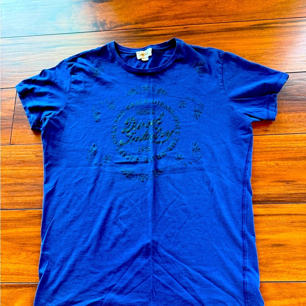 Diesel Blue Graphic T-Shirt Large